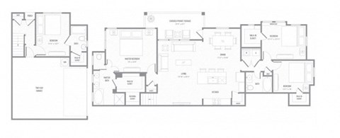 Floor plan for 4 beds, 3 baths, 1947 sqft